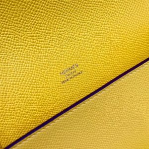Hermes Hermèsnap Wallet Handmade In Epsom Calfskin Leather Silver Hardware 9o Jaune de Naples - Image 7