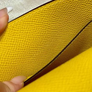 Hermes Hermèsnap Wallet Handmade In Epsom Calfskin Leather Silver Hardware 9o Jaune de Naples - Image 5