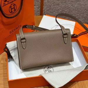 Alternative view of Hermes Hermèsnap Wallet Handmade In Epsom Calfskin Leather Silver Hardware ck18 Etoupe