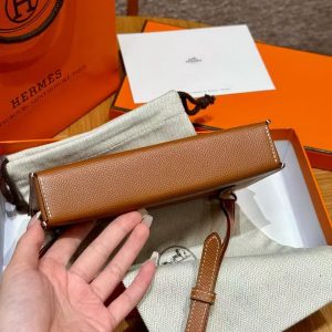 Hermes Hermèsnap Wallet Handmade In Epsom Calfskin Leather Silver Hardware ck37 Gold - Image 15