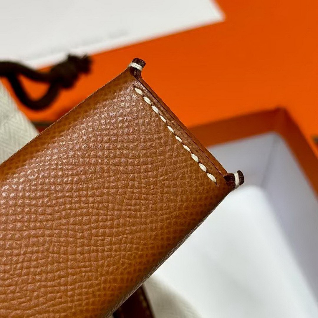 Hermes Hermèsnap Wallet Handmade In Epsom Calfskin Leather Silver Hardware ck37 Gold - Image 14