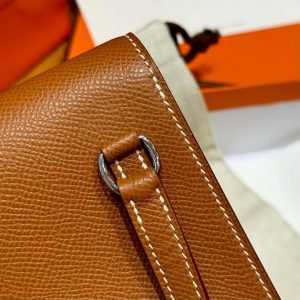 Hermes Hermèsnap Wallet Handmade In Epsom Calfskin Leather Silver Hardware ck37 Gold - Image 13