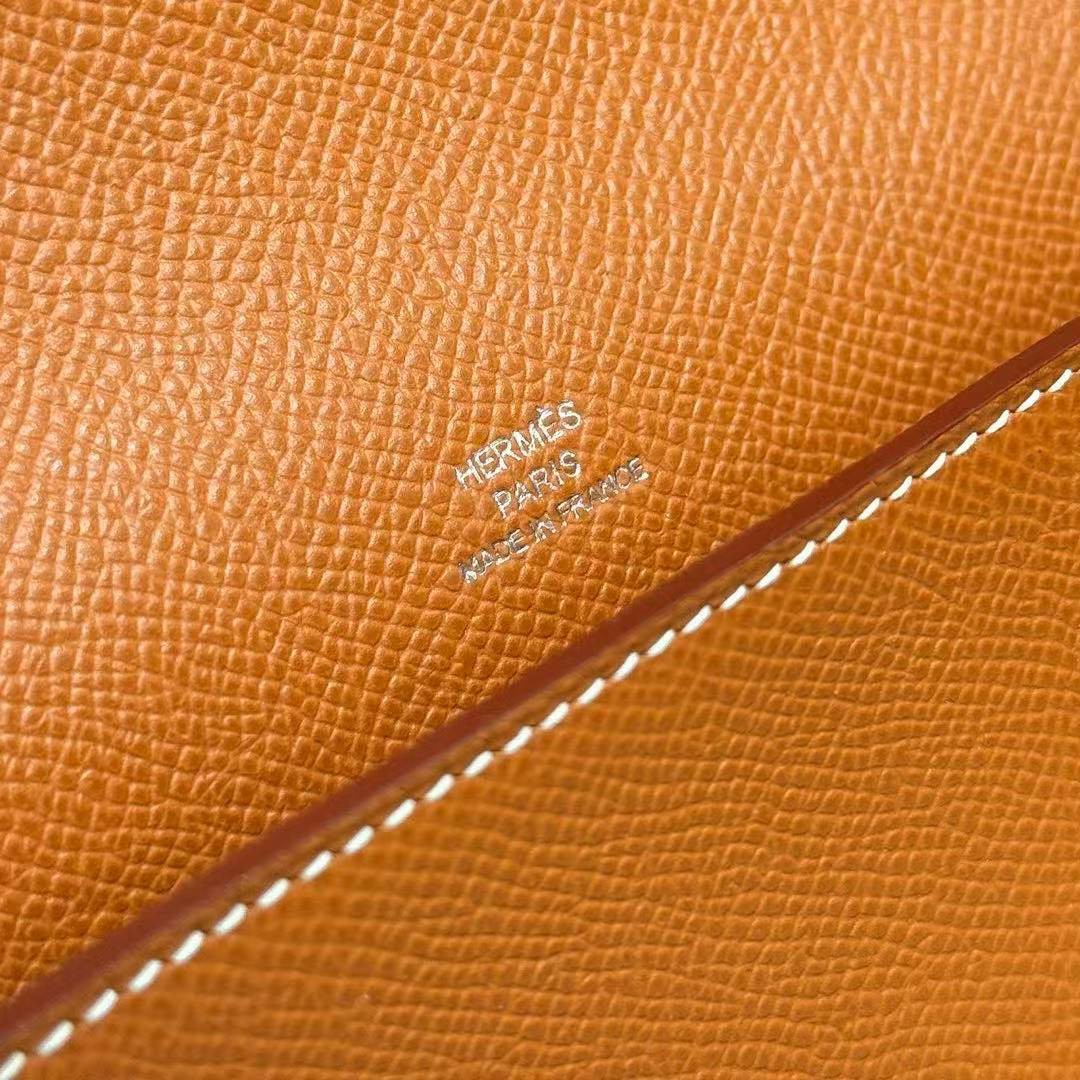 Hermes Hermèsnap Wallet Handmade In Epsom Calfskin Leather Silver Hardware ck37 Gold - Image 8