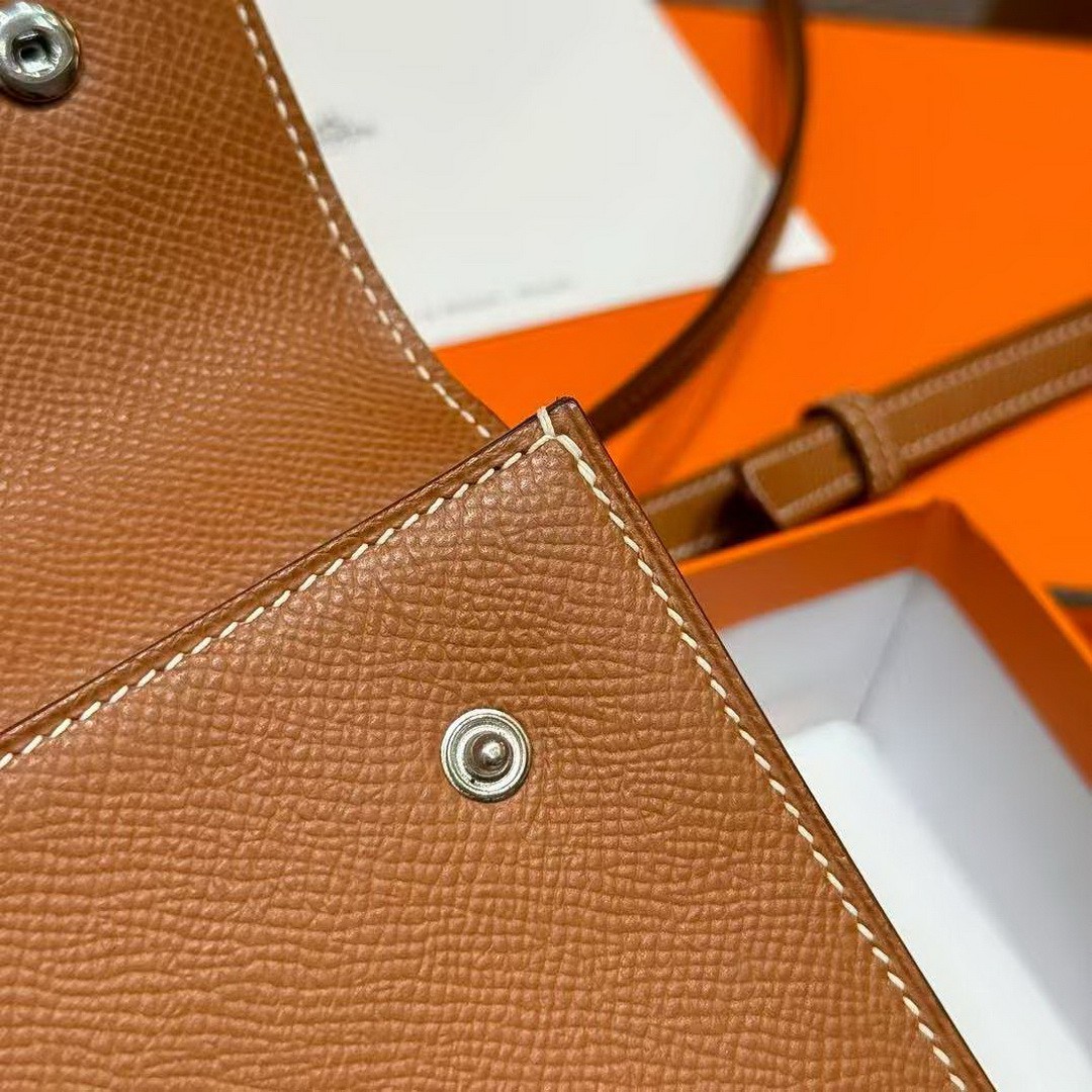 Hermes Hermèsnap Wallet Handmade In Epsom Calfskin Leather Silver Hardware ck37 Gold - Image 6