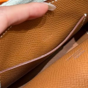 Hermes Hermèsnap Wallet Handmade In Epsom Calfskin Leather Silver Hardware ck37 Gold - Image 5