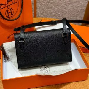 Alternative view of Hermes Hermèsnap Wallet Handmade In Epsom Calfskin Leather Silver Hardware ck89 Noir