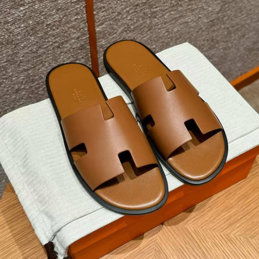 Hermes Izmir Sandal Men Calfskin Gold H041141ZH03395 - Image 14