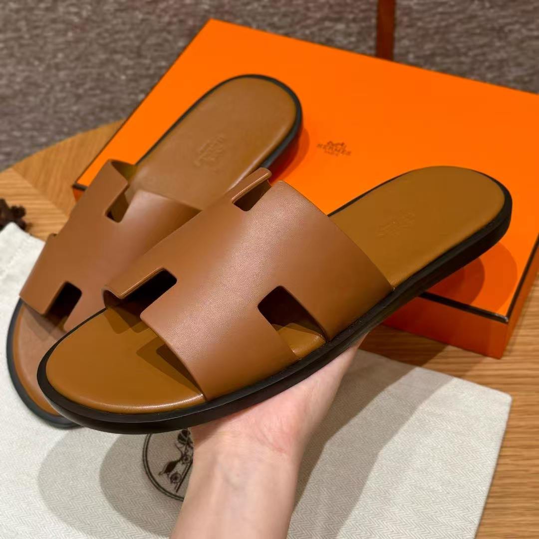 Hermes Izmir Sandal Men Calfskin Gold H041141ZH03395 - Image 13