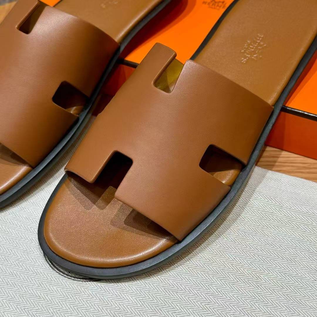 Hermes Izmir Sandal Men Calfskin Gold H041141ZH03395 - Image 12