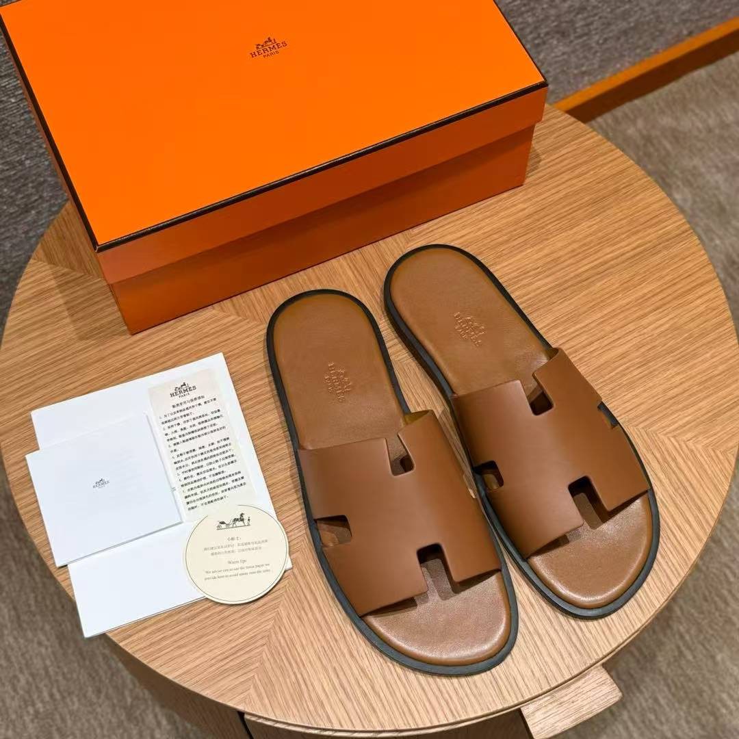 Hermes Izmir Sandal Men Calfskin Gold H041141ZH03395 - Image 8
