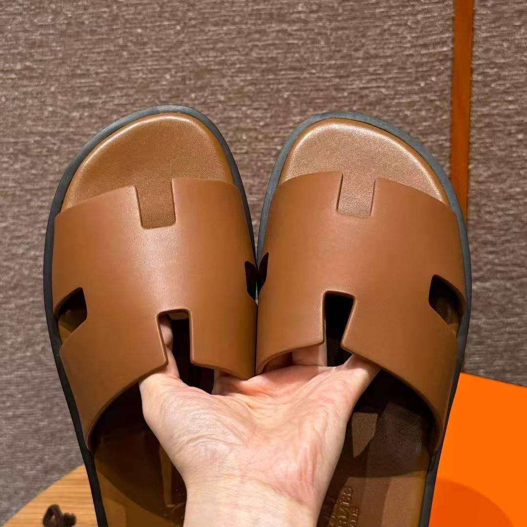 Hermes Izmir Sandal Men Calfskin Gold H041141ZH03395 - Image 6