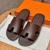 Hermes Izmir Sandal Men Calfskin Moka H041141ZH05390