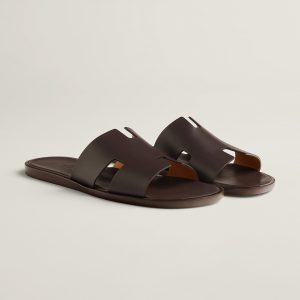 Hermes Izmir Sandal Men Calfskin Moka H041141ZH05390 - Image 3