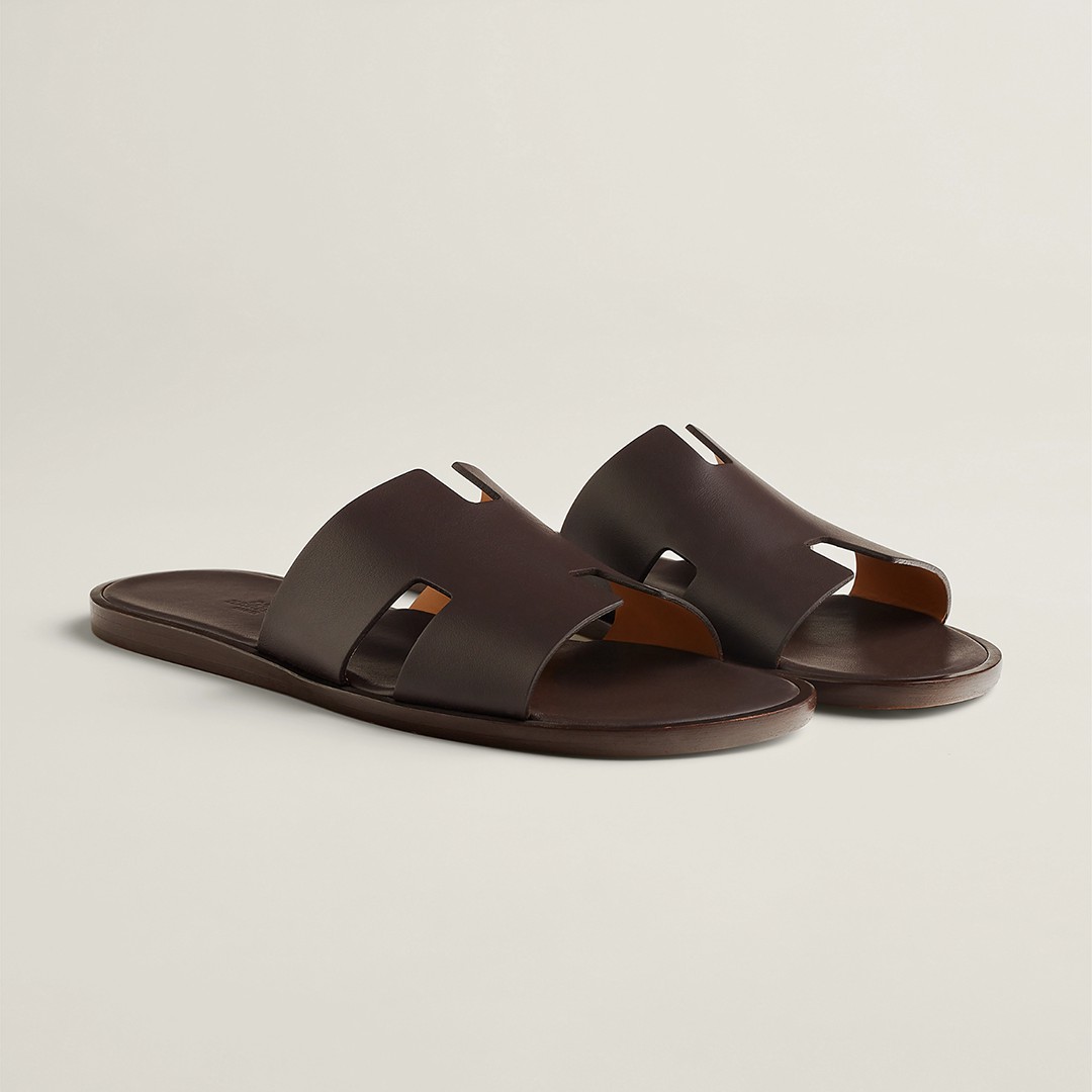 Hermes Izmir Sandal Men Calfskin Moka H041141ZH05390 - Image 3