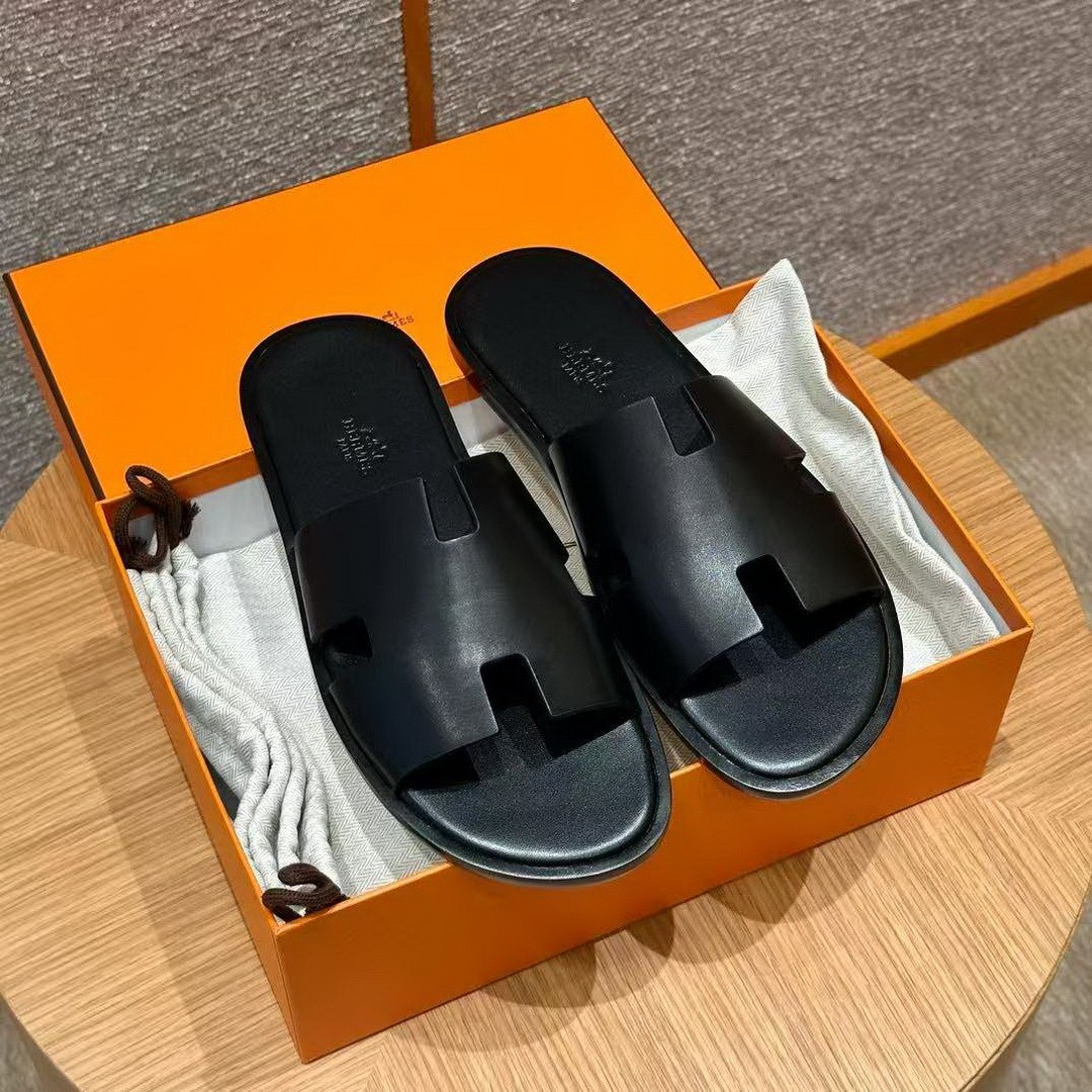Hermes Izmir Sandal Men Calfskin Noir H041141ZH01390 - Image 14