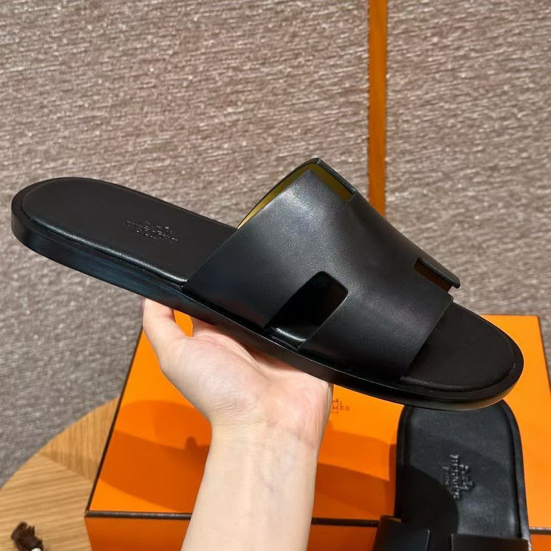 Hermes Izmir Sandal Men Calfskin Noir H041141ZH01390 - Image 12