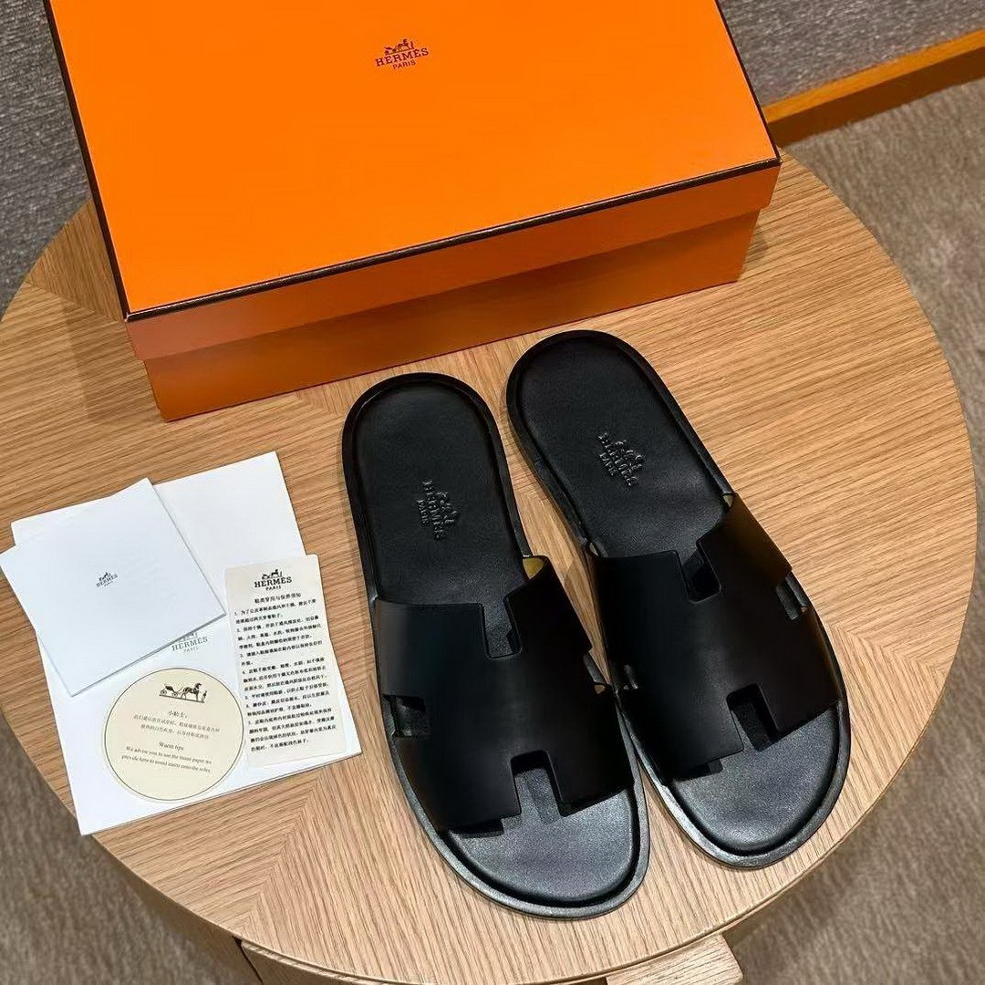 Hermes Izmir Sandal Men Calfskin Noir H041141ZH01390 - Image 11