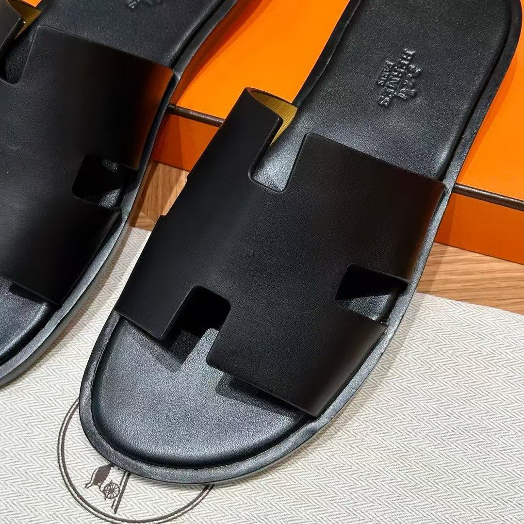 Hermes Izmir Sandal Men Calfskin Noir H041141ZH01390 - Image 8