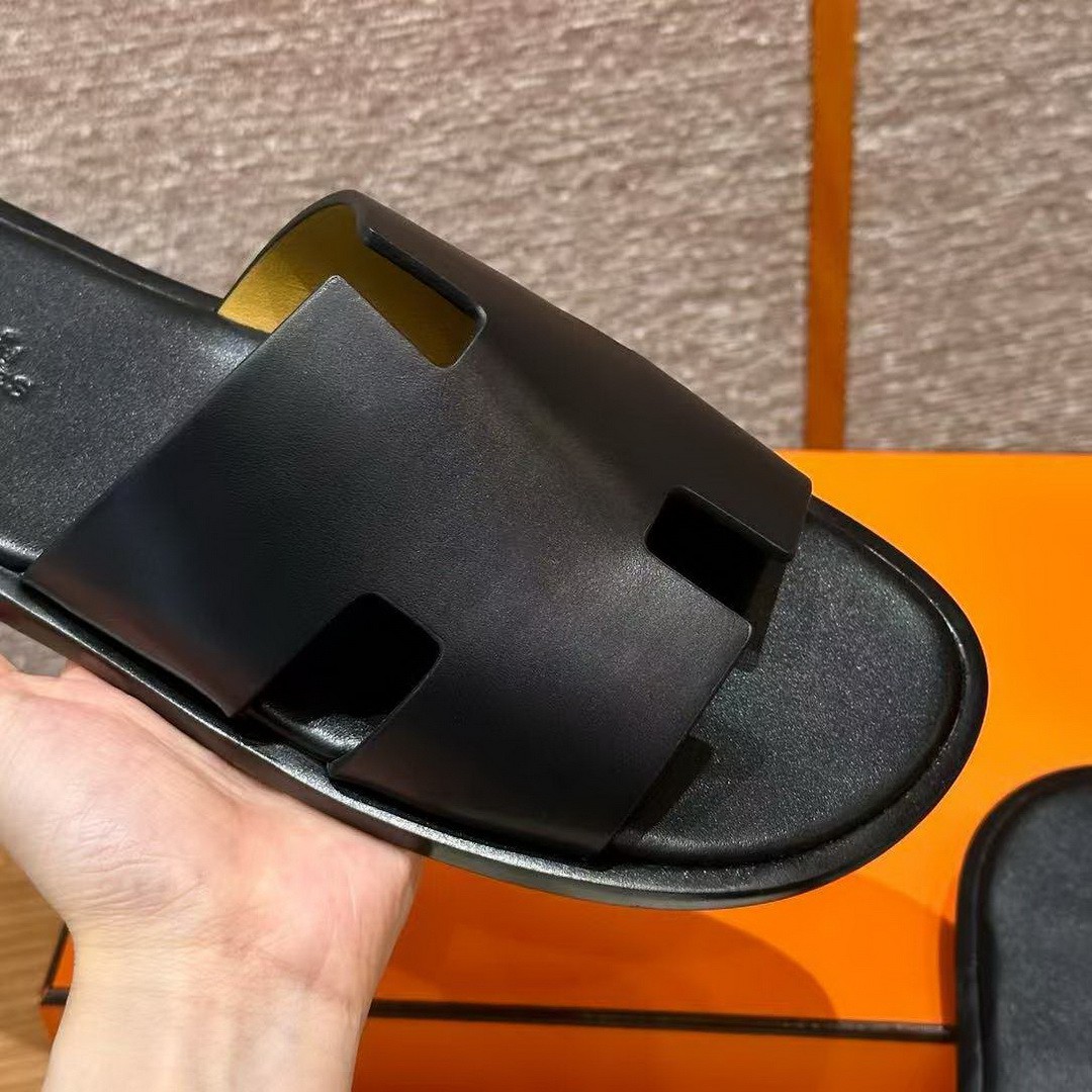 Hermes Izmir Sandal Men Calfskin Noir H041141ZH01390 - Image 7