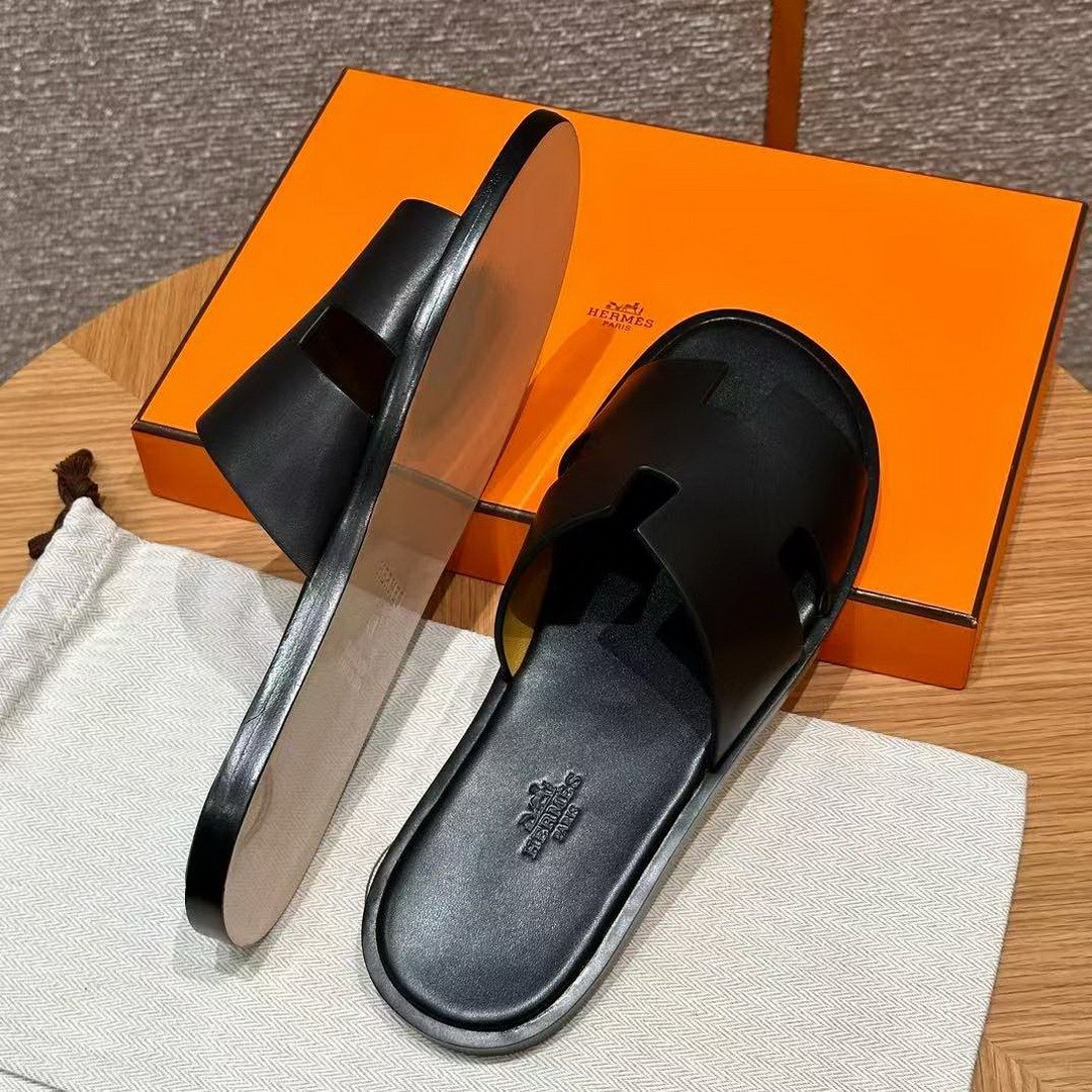 Hermes Izmir Sandal Men Calfskin Noir H041141ZH01390 - Image 4