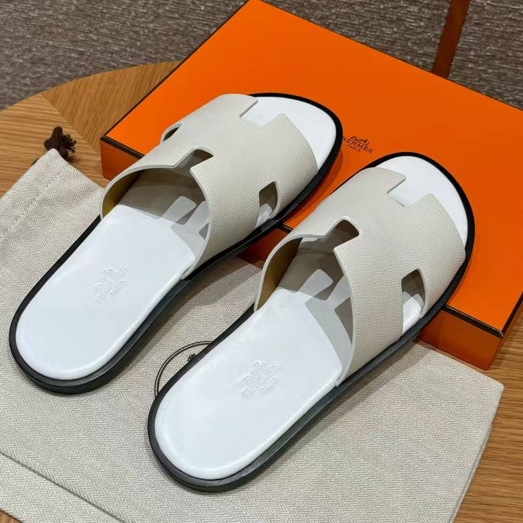 Hermes Izmir Sandal Men Epsom Calfskin Blanc - Image 9