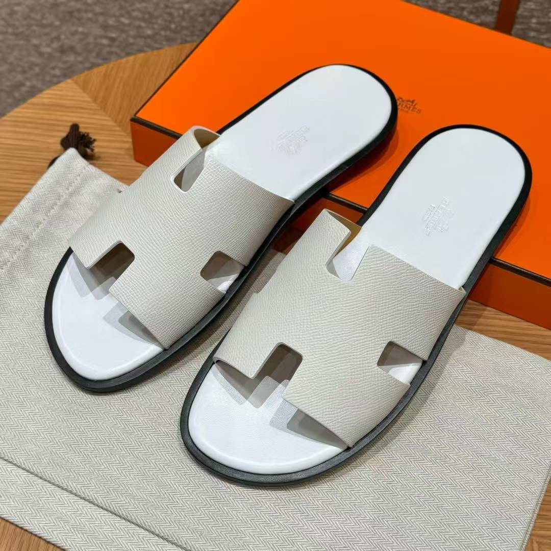 Hermes Izmir Sandal Men Epsom Calfskin Blanc
