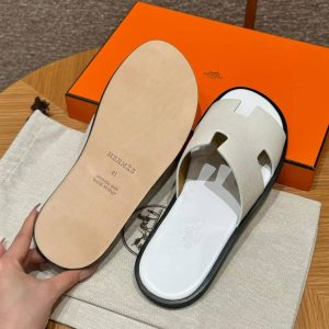 Hermes Izmir Sandal Men Epsom Calfskin Blanc - Image 7