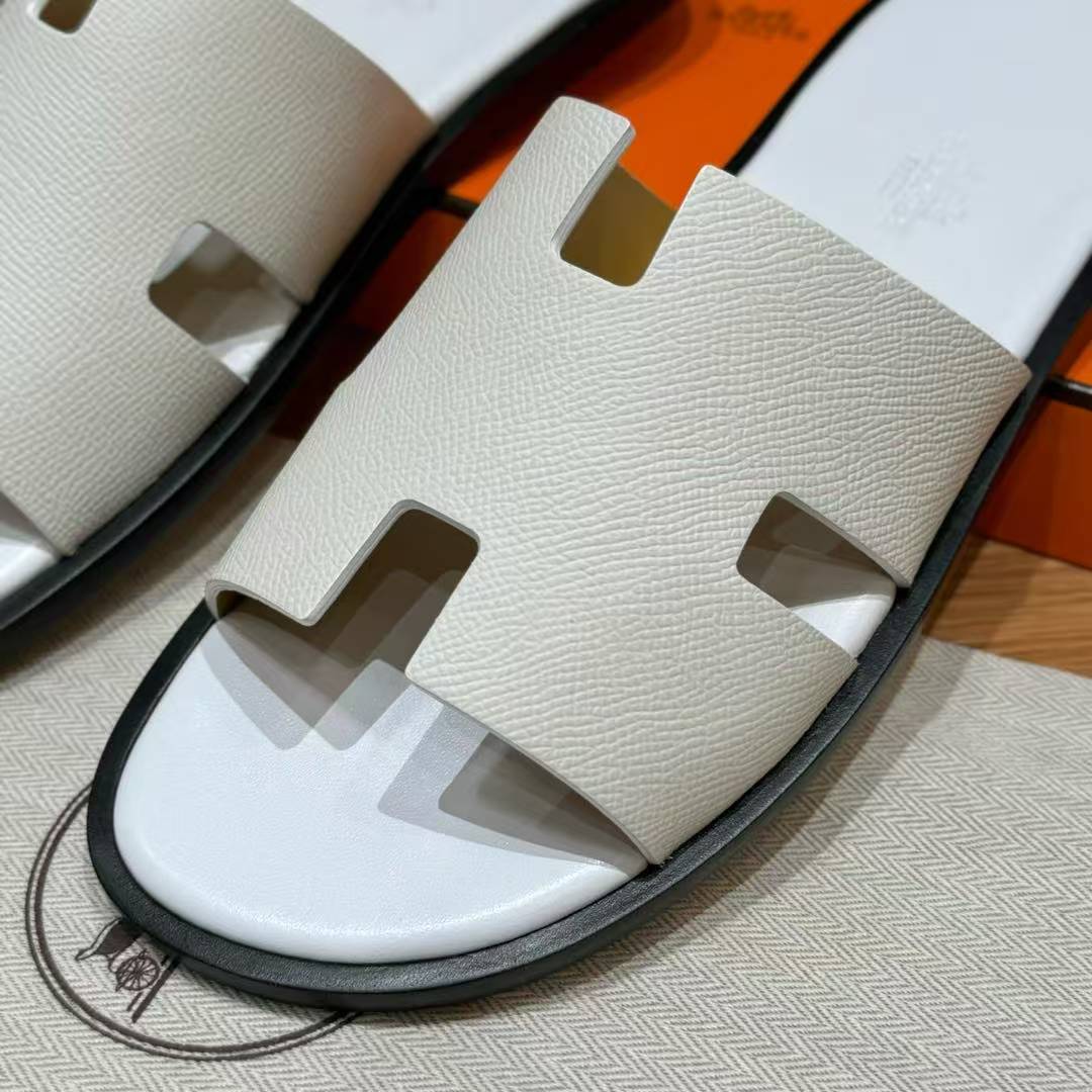 Hermes Izmir Sandal Men Epsom Calfskin Blanc - Image 4