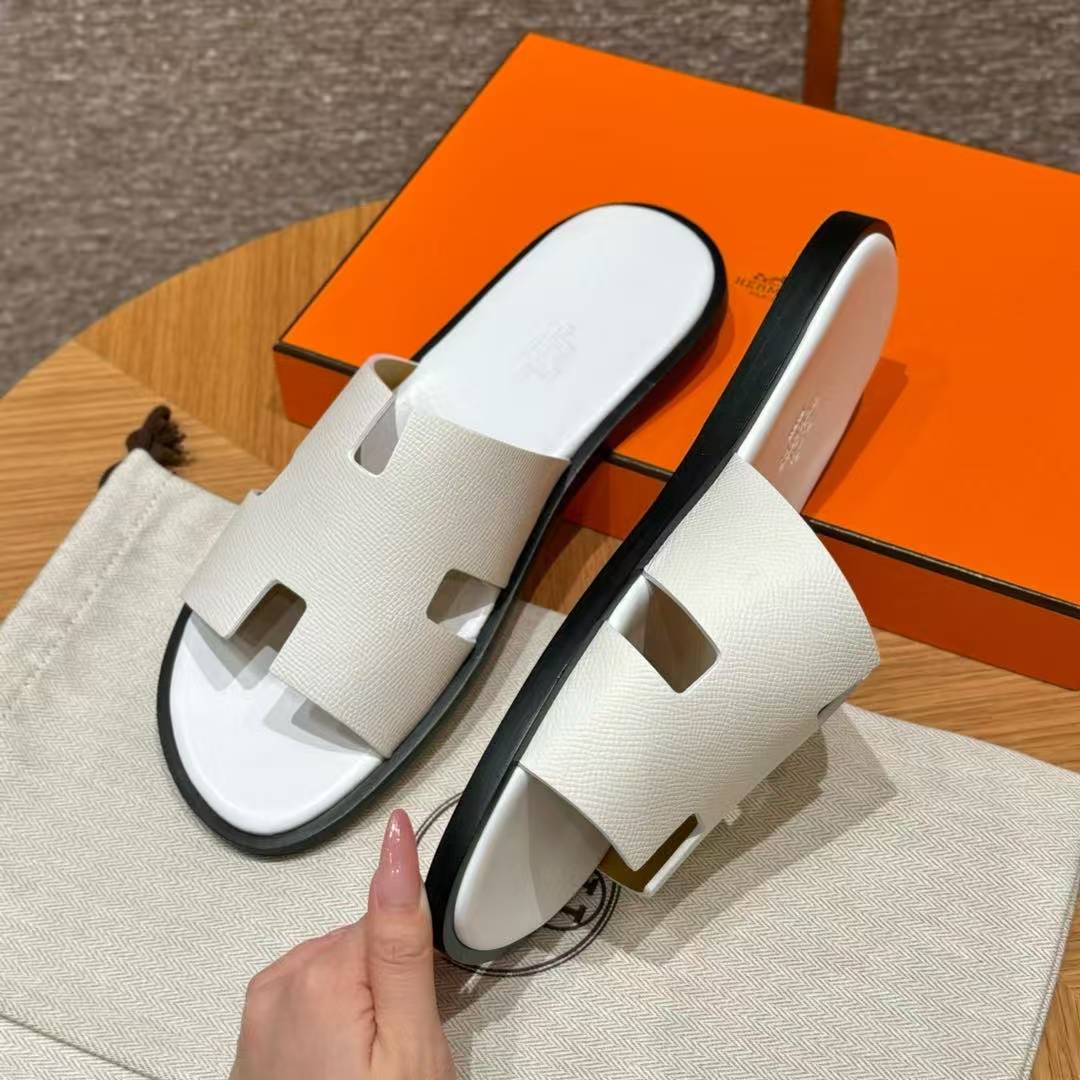 Hermes Izmir Sandal Men Epsom Calfskin Blanc - Image 3