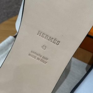 Hermes Izmir Sandal Men Epsom Calfskin Blanc Blue - Image 6