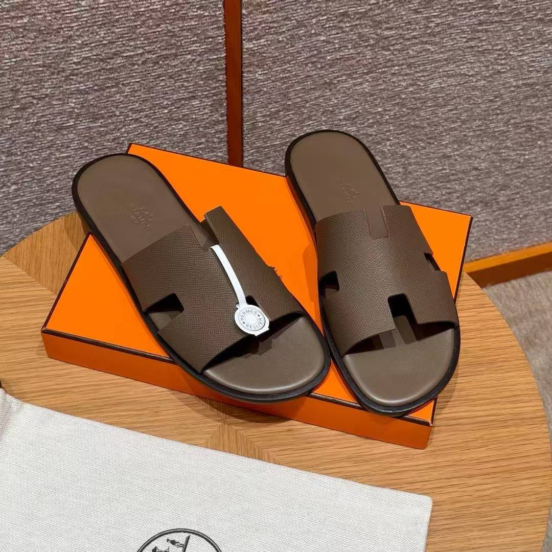 Hermes Izmir Sandal Men Epsom Calfskin Etoupe H221824ZHX4390 - Image 12