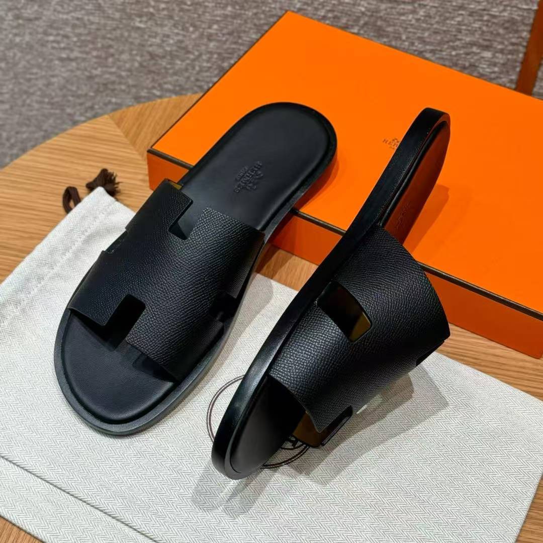Hermes Izmir Sandal Men Epsom Calfskin Noir - Image 10