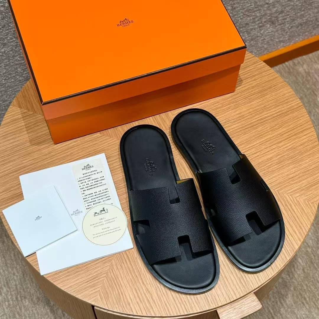 Hermes Izmir Sandal Men Epsom Calfskin Noir - Image 8