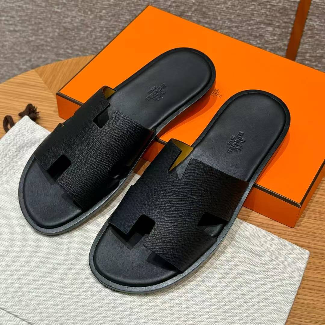 Hermes Izmir Sandal Men Epsom Calfskin Noir