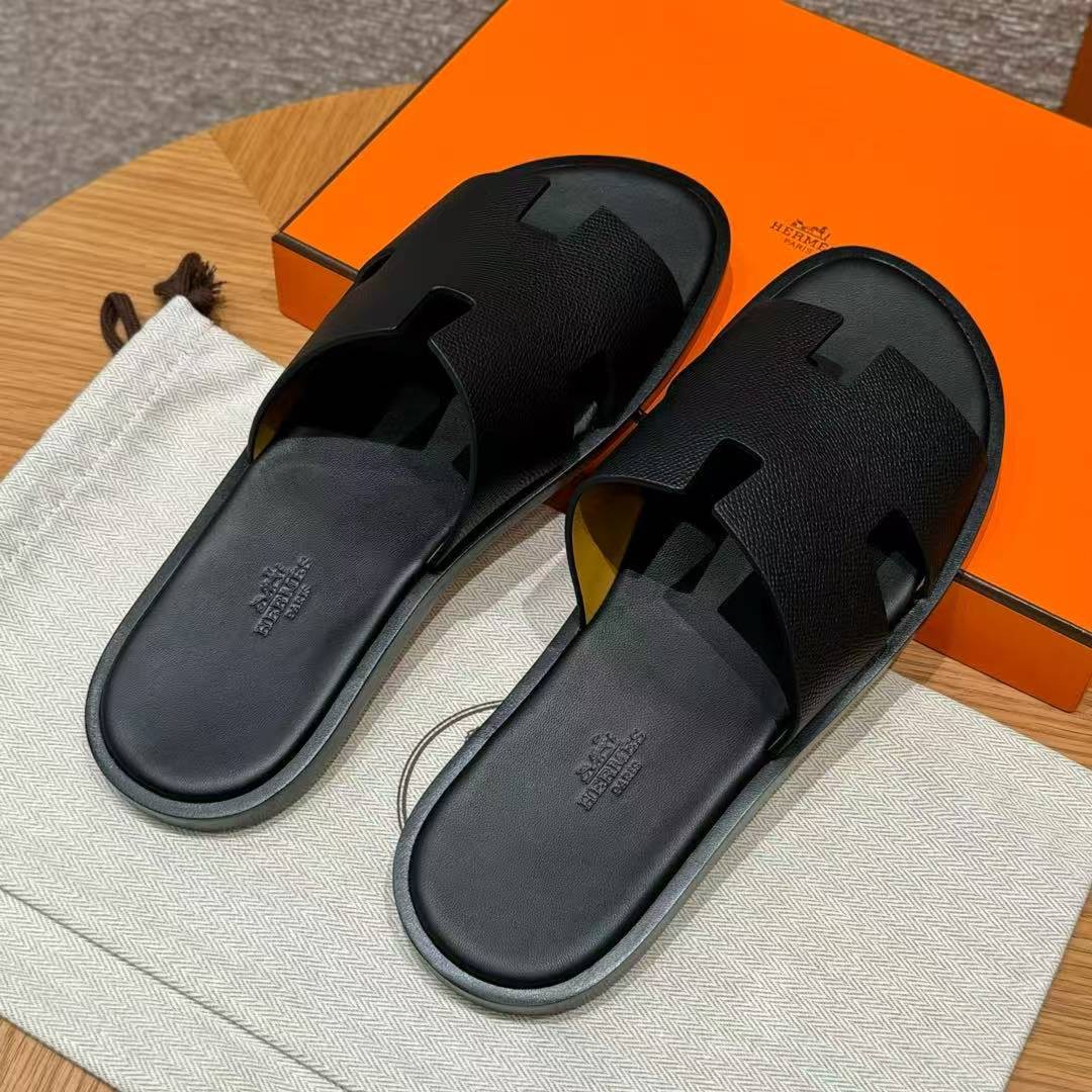 Hermes Izmir Sandal Men Epsom Calfskin Noir - Image 3