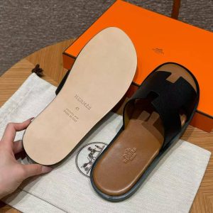 Alternative view of Hermes Izmir Sandal Men Epsom Calfskin Noir Gold