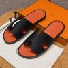 Hermes Izmir Sandal Men Epsom Calfskin Noir Orange