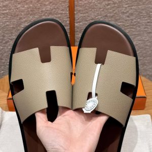 Hermes Izmir Sandal Men Epsom Calfskin S2 Trench Brown - Image 10