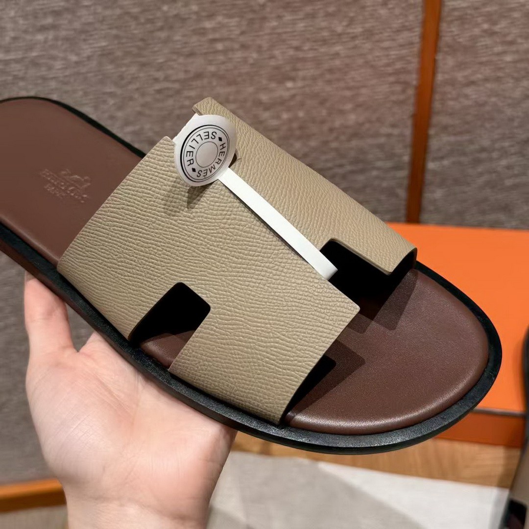 Hermes Izmir Sandal Men Epsom Calfskin S2 Trench Brown - Image 7