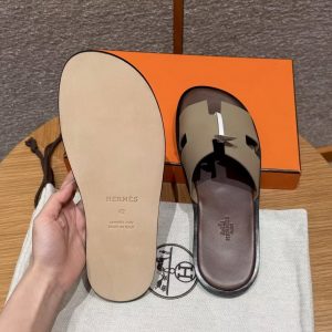 Hermes Izmir Sandal Men Epsom Calfskin S2 Trench Brown - Image 5