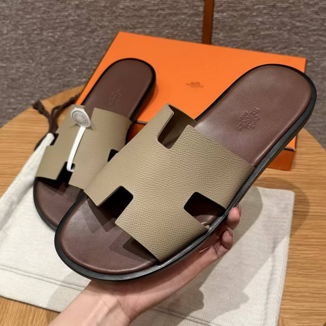 Hermes Izmir Sandal Men Epsom Calfskin S2 Trench Brown - Image 3