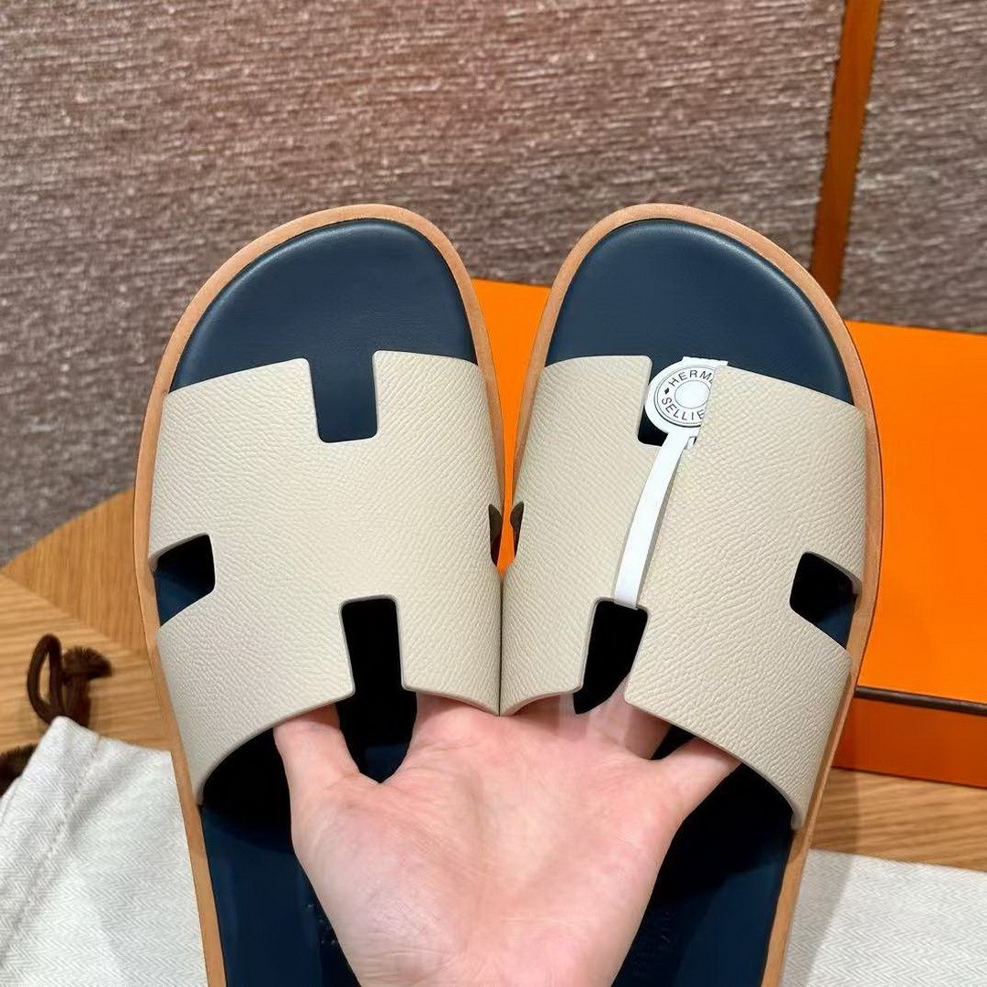 Hermes Izmir Sandal Men Epsom Calfskin ck10 Craie - Image 2