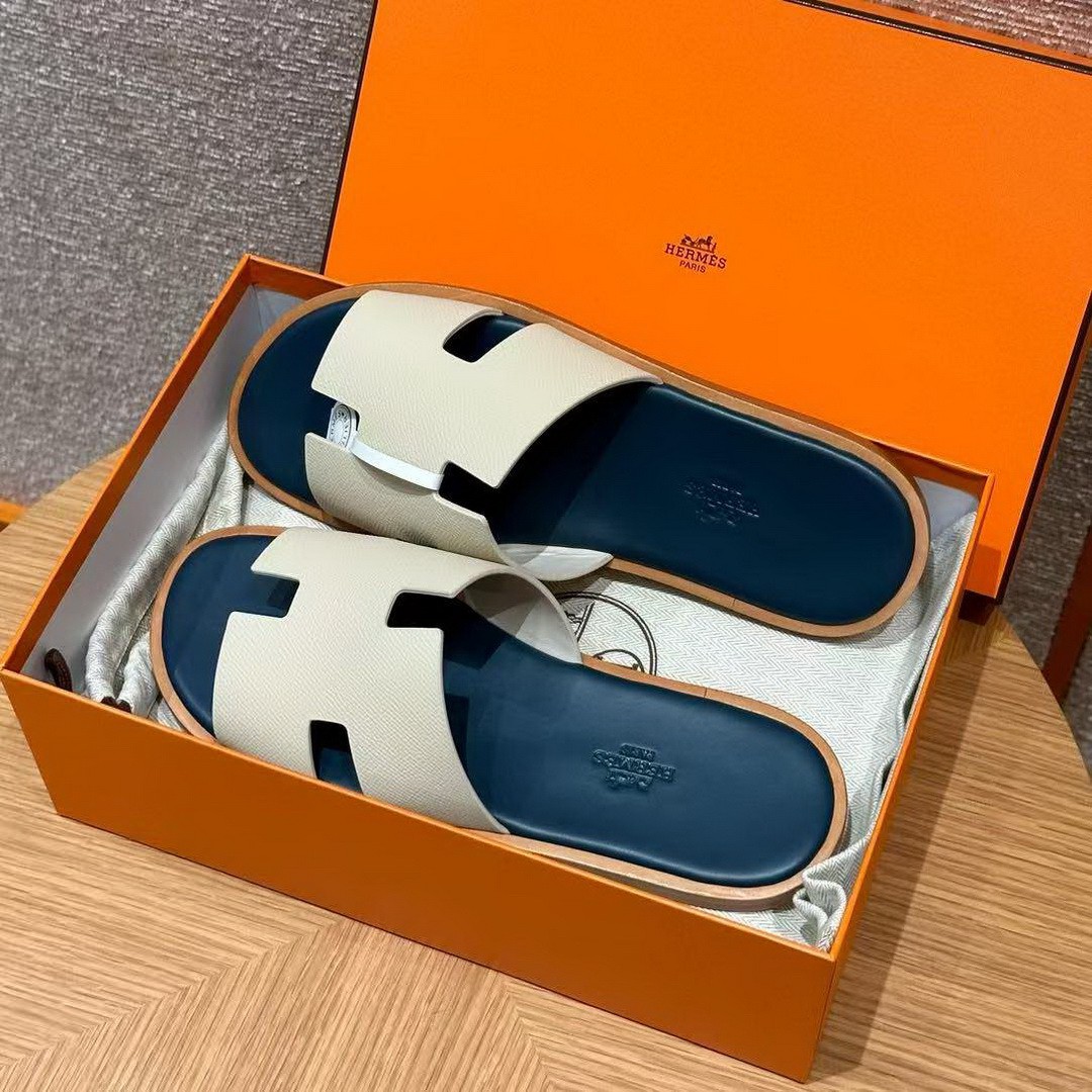 Hermes Izmir Sandal Men Epsom Calfskin ck10 Craie - Image 14