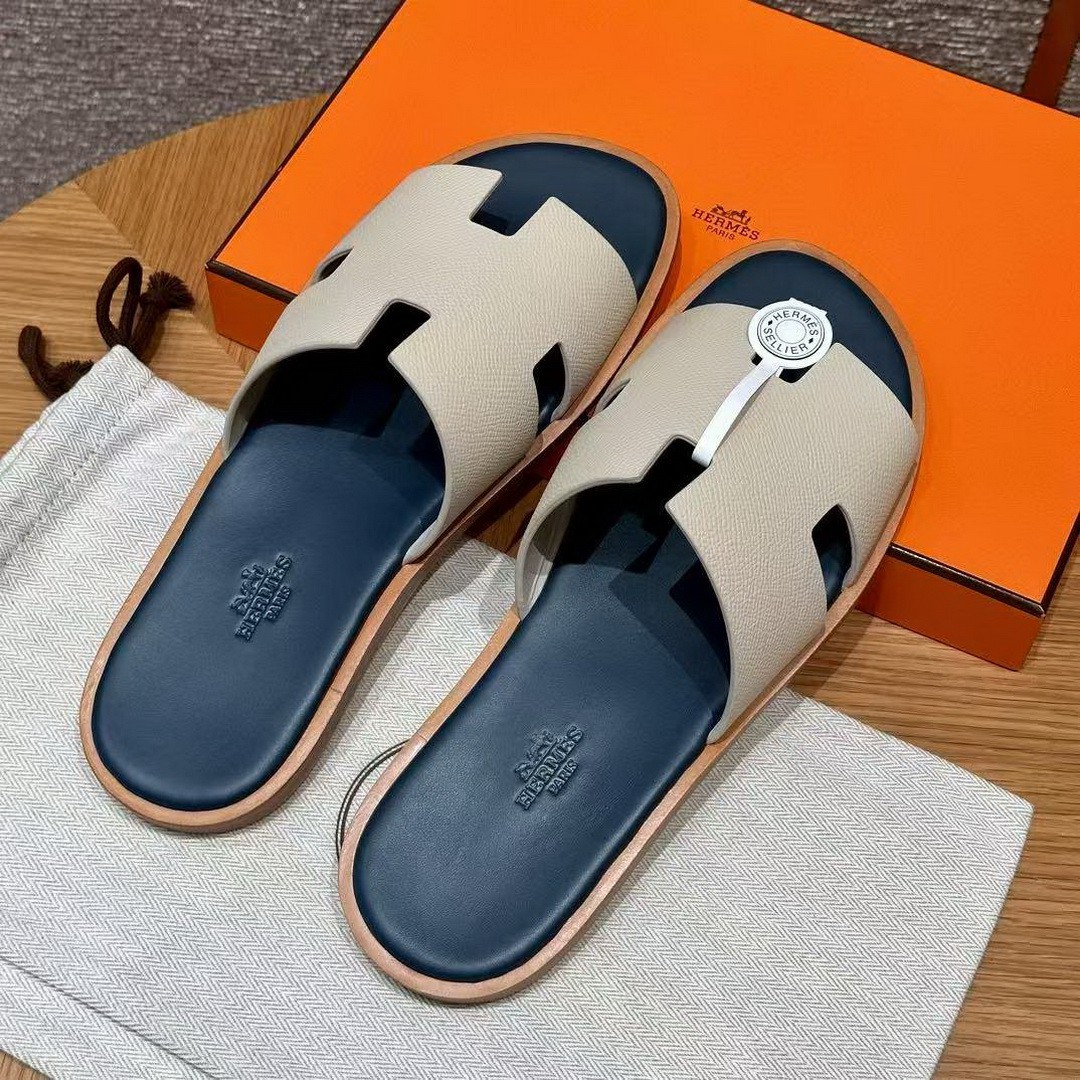 Hermes Izmir Sandal Men Epsom Calfskin ck10 Craie - Image 13