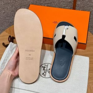 Hermes Izmir Sandal Men Epsom Calfskin ck10 Craie - Image 8