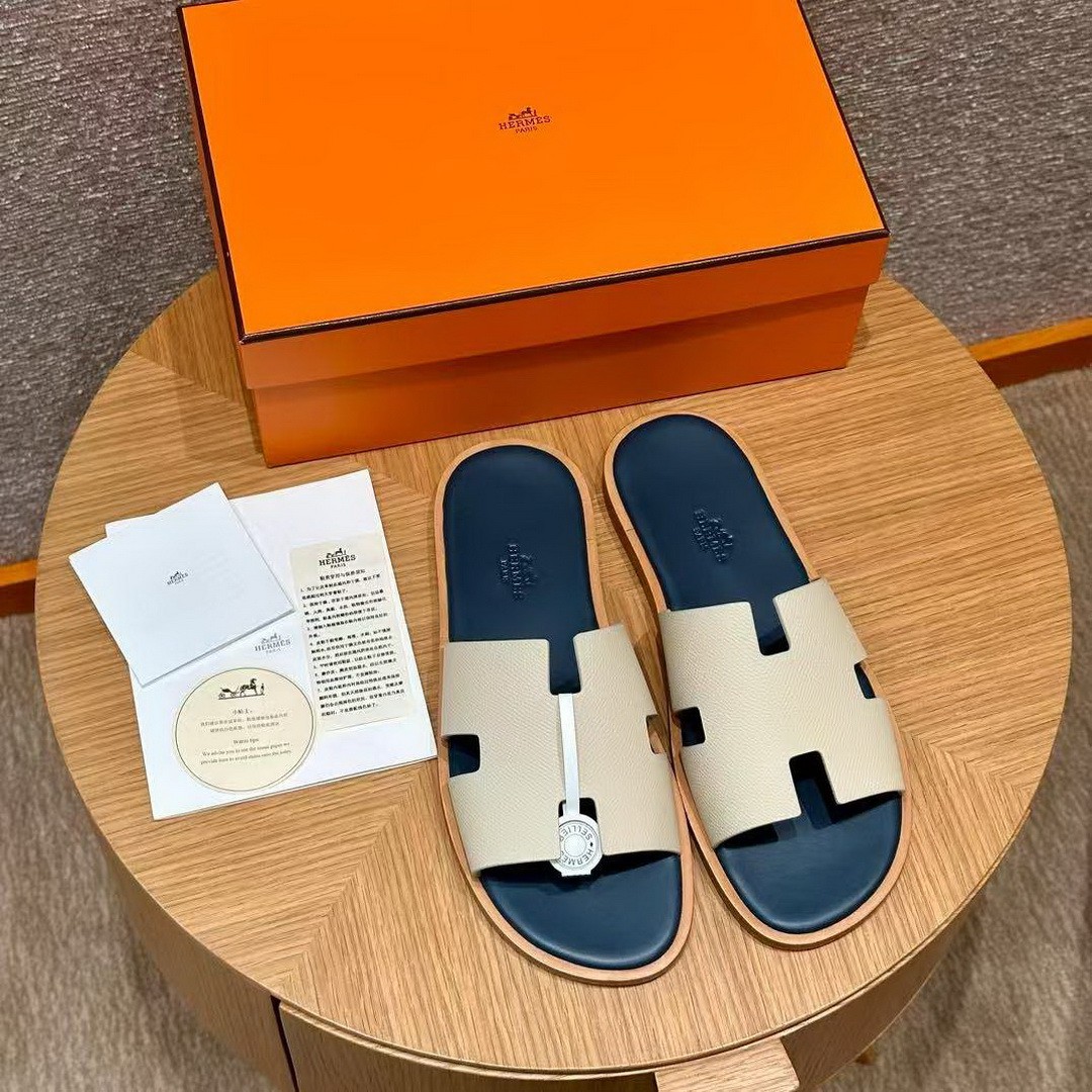Hermes Izmir Sandal Men Epsom Calfskin ck10 Craie - Image 7