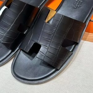 Hermes Izmir Sandal Men Matte Mississippiensis Alligator Black - Image 5