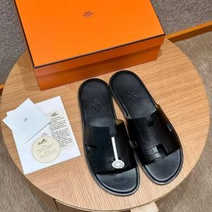 Hermes Izmir Sandal Men Matte Mississippiensis Alligator Black - Image 3