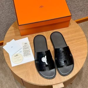 Hermes Izmir Sandal Men Matte Mississippiensis Alligator Black Gris Eatin - Image 11