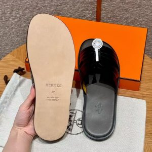 Hermes Izmir Sandal Men Matte Mississippiensis Alligator Black Gris Eatin - Image 5